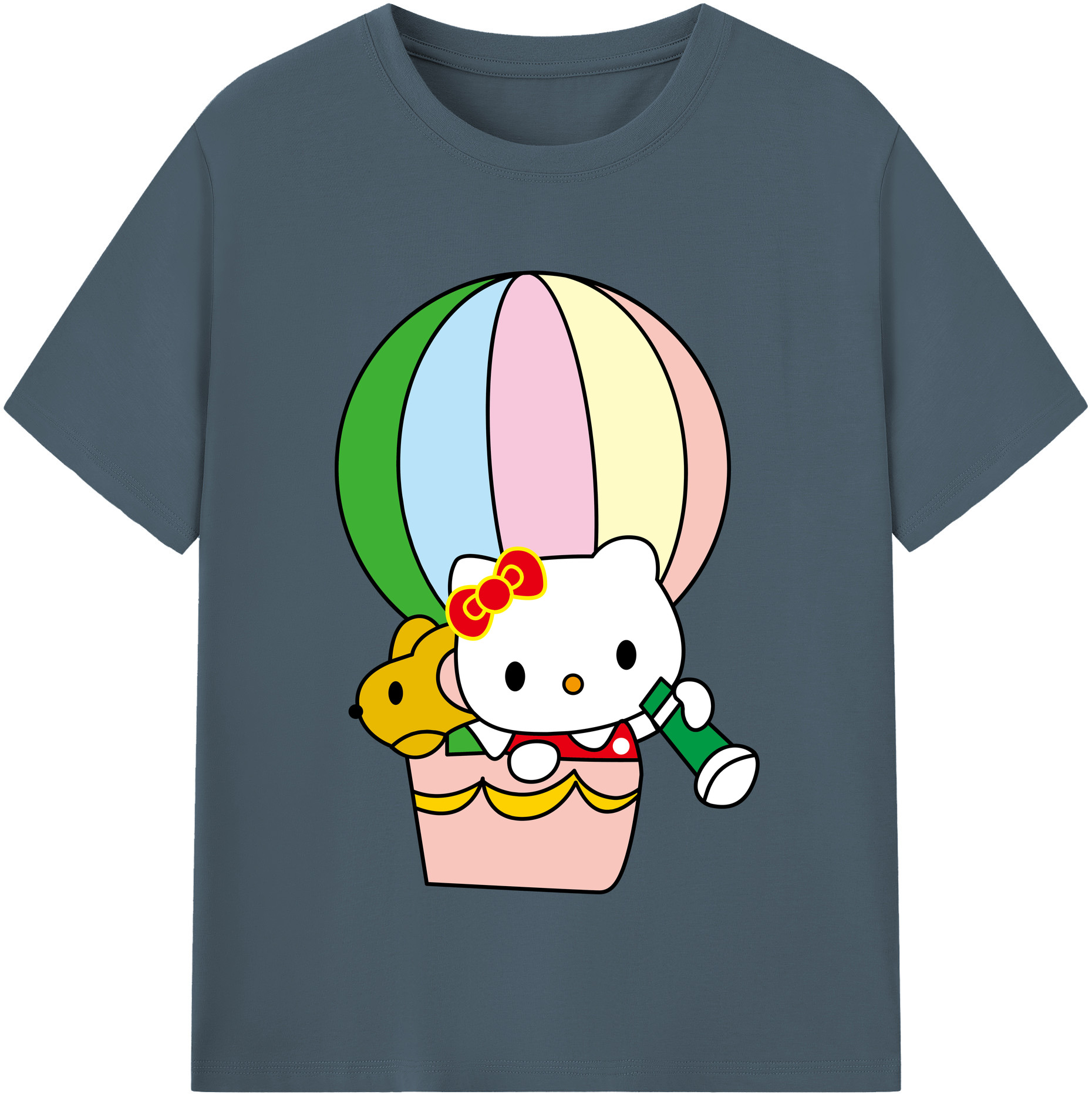 （画像用） Hello Kitty ハローキティ 綿100％半袖Tシャツ（フロントプリント）